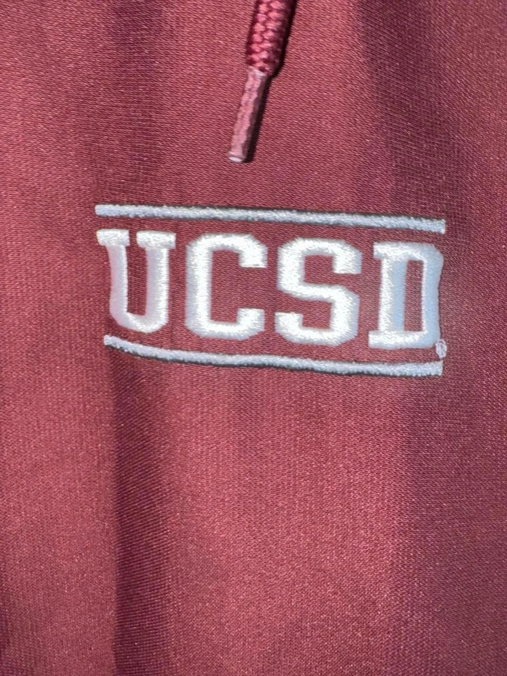 Champion UCSD Windbreaker Jacket 2XL Burgundy Hooded Full Zip Lightweight
